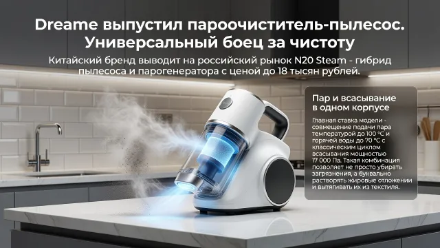 Dreame выпустил пароочиститель-пылесос. Универсальный боец за чистоту